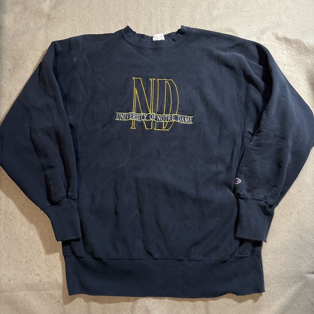 Vintage‎ 90s Notre Dame Champion Reverse Weave USA Sweatshirt XL Sweater